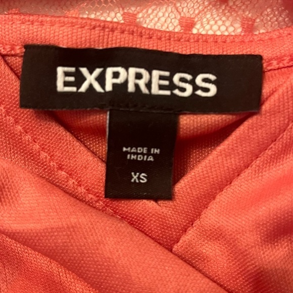 Express Sheer Lace Tank Pink Sz XS Long Sleeve Button Cuffs - Picture 8 of 8